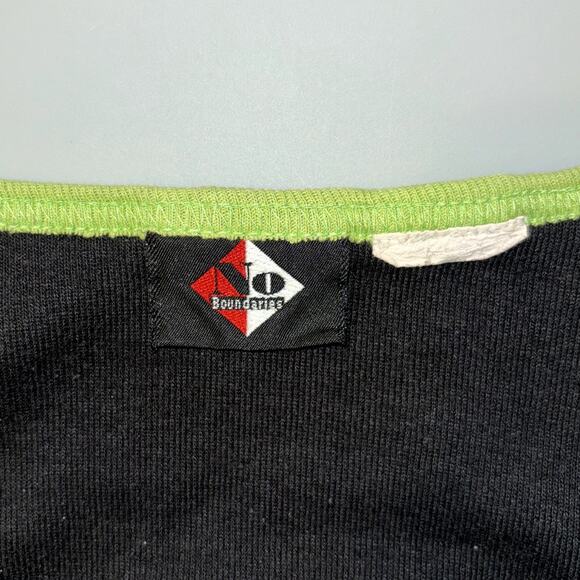 Vintage No Boundaries Dress Black Green Trim Trashy Y2k Trendy Summer Basics - Picture 3 of 6